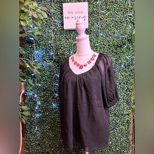 Ladies Size Small black chiffon crepe dress blouse from Ann Taylor Factory